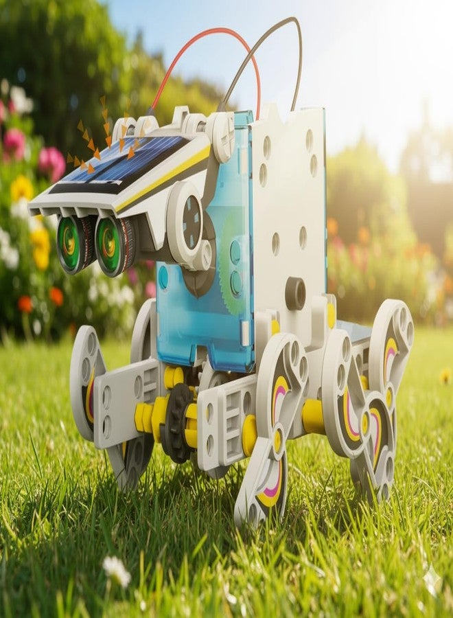 Qwick Click 13-in-1 Educational Solar Robot Kit, STEM Science Building Set with 13 Different Configurations, Solar Powered Mechanical Construction Kit for Learning and Fun - Image 2